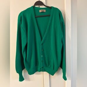 Jantzen Men's Emerald Green V-Neck Button Cardigan